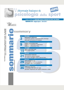 GIPS, Giornale Italiano di Psicologia dello Sport, n° 26